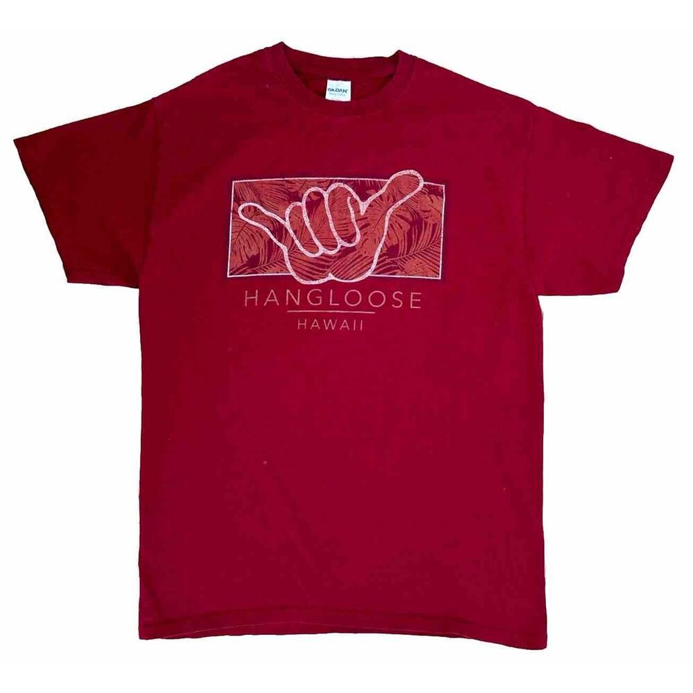 Vintage HAWAII Hang Loose T-shirt Surf Medium red Heavy cotton